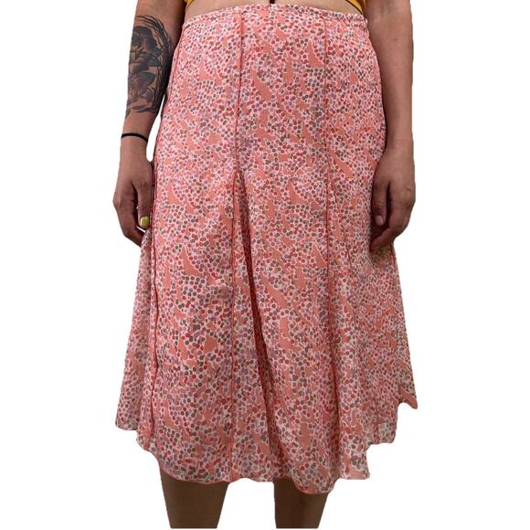 Ruby Rd. Dresses & Skirts - Y2K Dot Midi Skirt Pink Sheer Layered Lined Size 12 Coquette Dainty Ballet